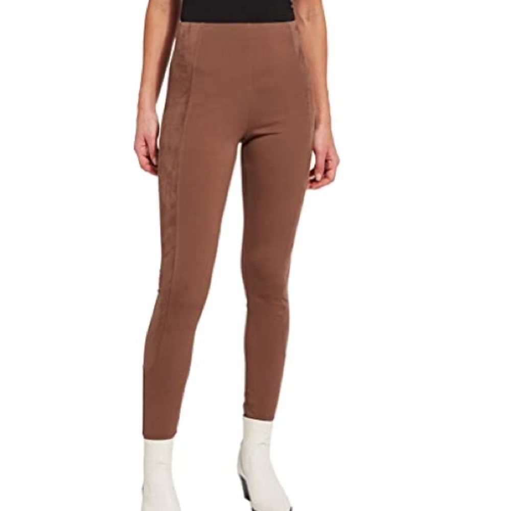 IVANKA TRUMP Brown Suede Legging Pants